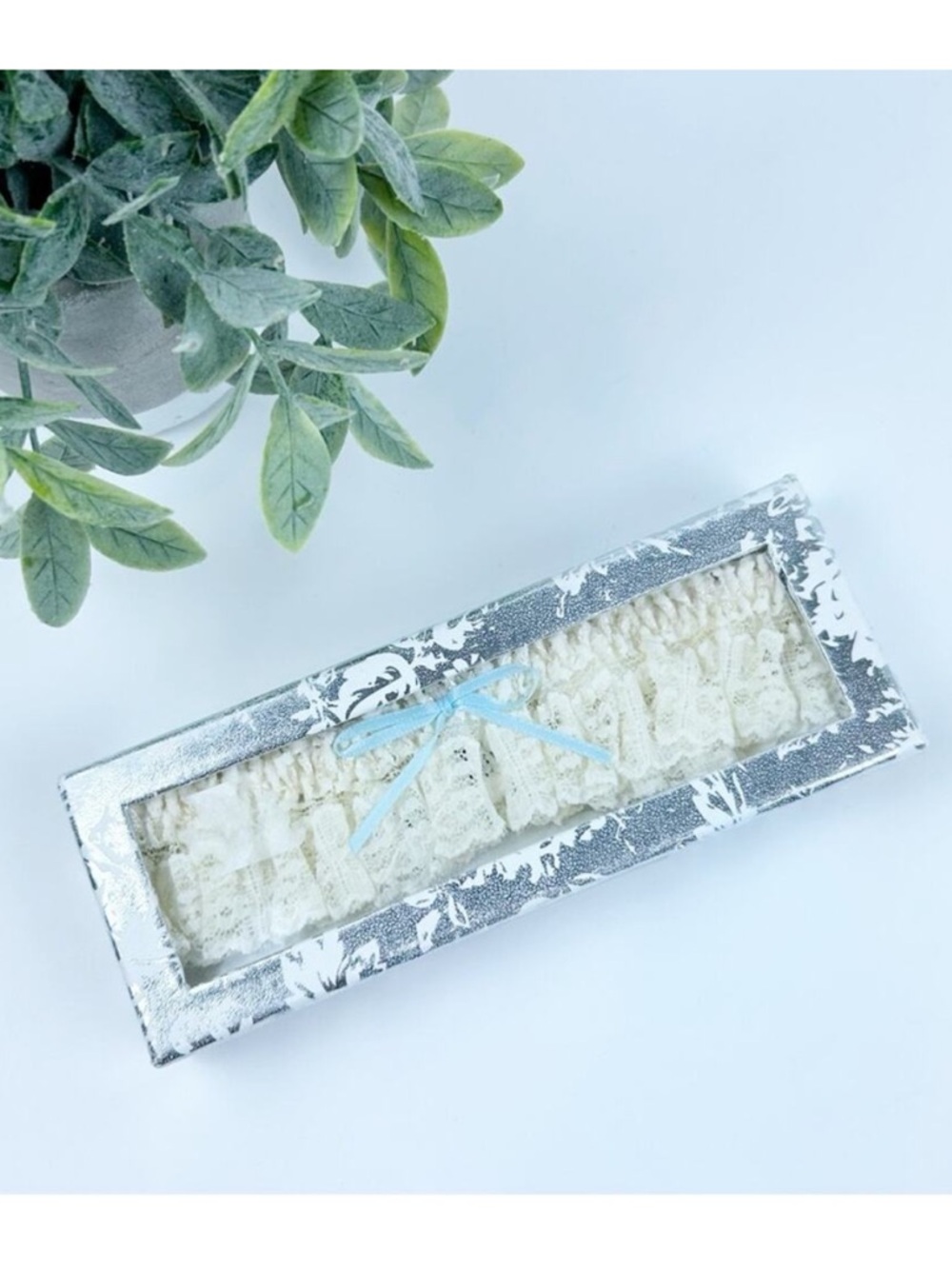 Hanky Panky Rosalyn Garter One Size Ivory w/ Blue Bow